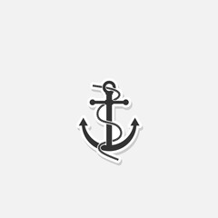 Simple Cruise anchor sticker icon