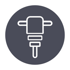 Hammer drill icon on white background. Vector illustration.
