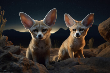 Fox with big ears. Generative ai