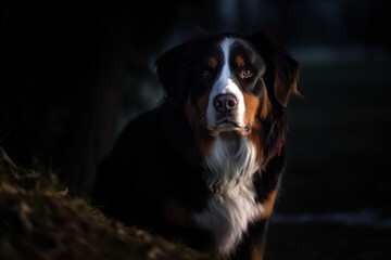 Portrait d'un chien Bouvier bernois