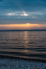 The Great Russian Volga River and its banks.