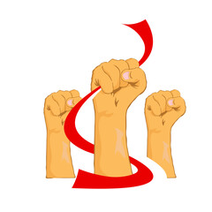 Indonesia Independece Day Hand Flag Illustration