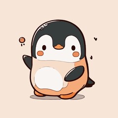 Obraz premium Cute penguin cartoon. illustration of a cute penguin.