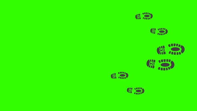 animated shoe footprints green screen  .