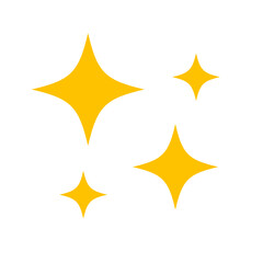 Gold Sparkle Star Vector Icon Illustration