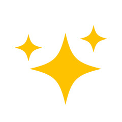 Gold Sparkle Star Vector Icon Illustration