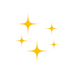 Gold Sparkle Star Vector Icon Illustration