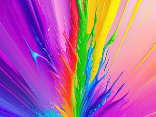 Splashes of colorful juice. The juice was created by a stable diffusion neural network.