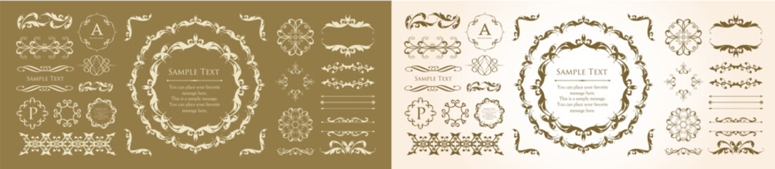 Fashionable frame. Design template. A set of gorgeous foreheads.