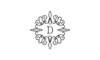 Simple, stylish and elegant letter D logo. Monogram vector illustration template.