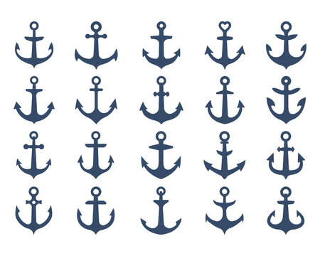 iron anchor icon ocean navigation equipment