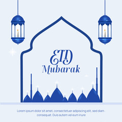 Elegant Eid Mubarak Social Media Post