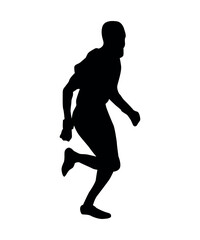 Fototapeta na wymiar Black silhouettes of people in athletic.