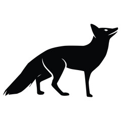 Fox silhouette black vector. wildlife silhouettes