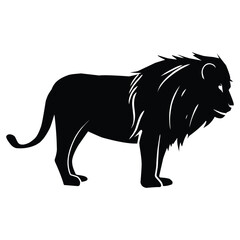 Fototapeta na wymiar lion silhouette black vector. wildlife silhouettes