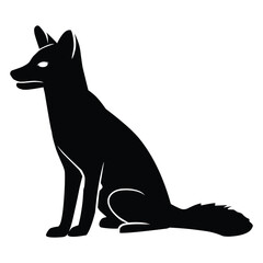 Fox silhouette black vector. wildlife silhouettes