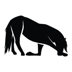 horse silhouette black vector. wildlife silhouettes