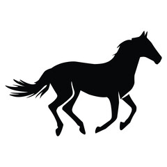 Fototapeta na wymiar horse silhouette black vector. wildlife silhouettes