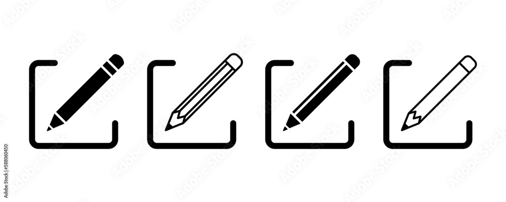 Poster set of edit text vector icons. edit pencil icon. vector 10 eps.