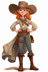 Cartoon Cowgirl. Generative AI.
Illustration of a cowgirl in a cartoon style.