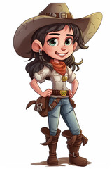 Cartoon Cowgirl. Generative AI.
Illustration of a cowgirl in a cartoon style.