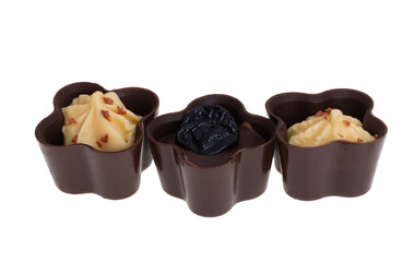chocolate candies isolated
