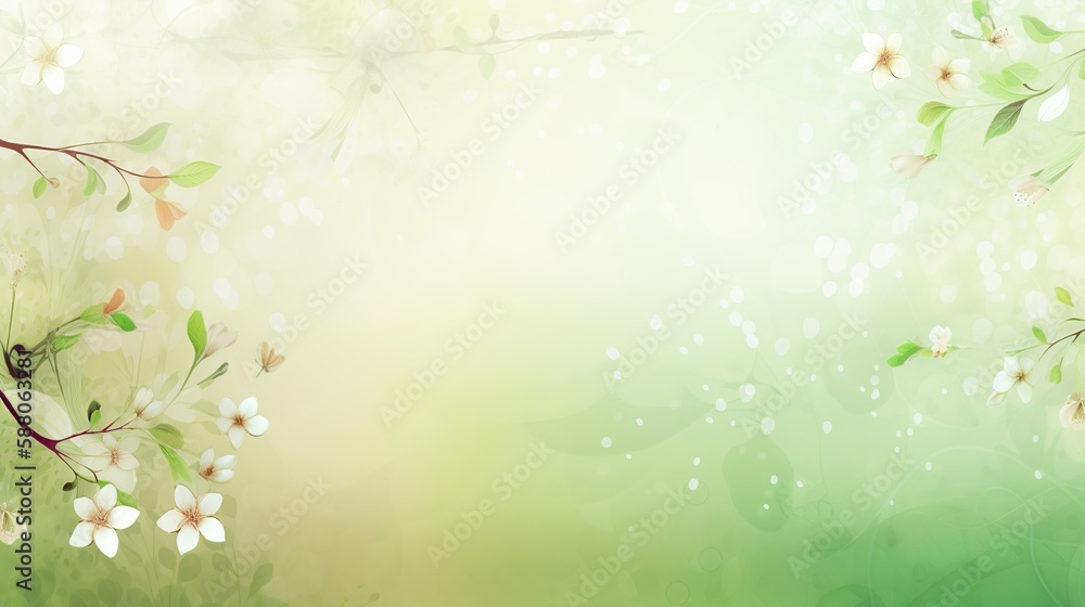 Poster spring themed background illustration with empty copyspace, generative ai