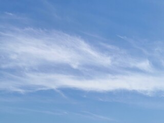 Blue and White Cloudy Sky - Serene, Peaceful, Natural Landscape