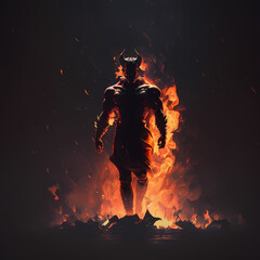 Devil On Fire. Generative AI