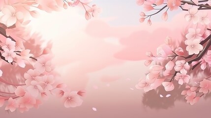 Fototapeta na wymiar sakura background with empty copy space, generative AI