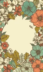 Möbelaufkleber Floral frame, perfect for card background. Generative AI © Filip
