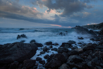 Seferihisar - Izmir - Turkey, Long exposure technique at sea at sunset.