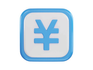 yen currency icon 3d rendering vector illustration
