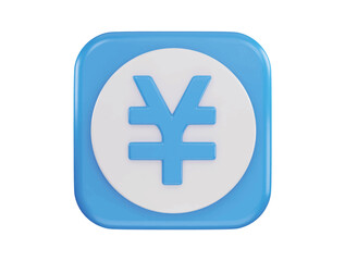 yen currency icon 3d rendering vector illustration