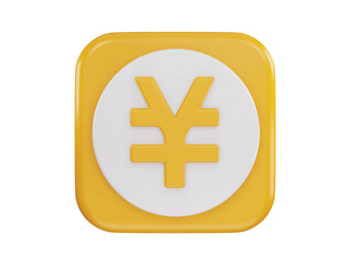 yen currency icon 3d rendering vector illustration