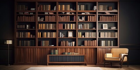 Interior bookstore and decoration. Generative AI