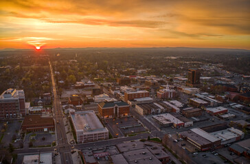 Naklejka na ściany i meble Aerial View of Murfreesboro, Tennessee at Sunrise