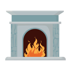 Vector illustrator of Home fireplace with fire.