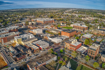Aerial View of the Town and University of Auburn, Alabama - 588066861