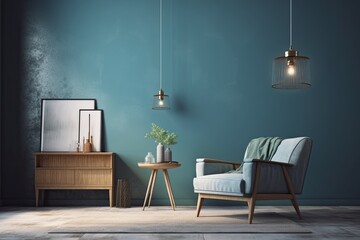 modern living room with minimalist furniture. Generative AI