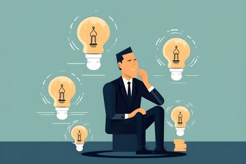 Illustration of a man having ideas