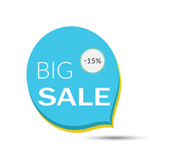 Up to 15 percent off price discount big sale banner.
