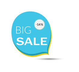 Up to 14 percent off price discount big sale banner.