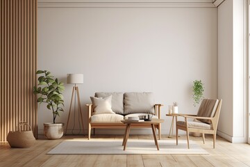 cozy living room with comfortable seating options. Generative AI