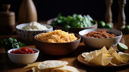 Various ingredients from Mexican Cousine (IA Generated)