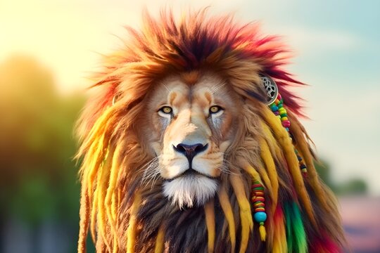 King of Lions with Dreadlocks