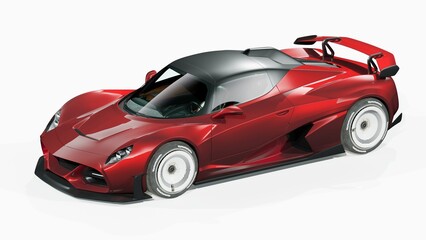Obraz na płótnie Canvas 3D rendering of a generic concept car