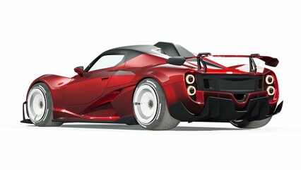 Fototapeta na wymiar 3D rendering of a generic concept car