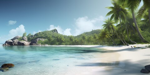 Fototapeta na wymiar tropical beach - Generative AI 