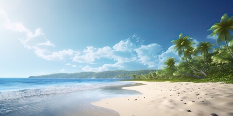 tropical beach - Generative AI 